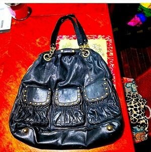 ❄️❄️ HTF Y2K Vintage 100% real leather betsey johnson western bag